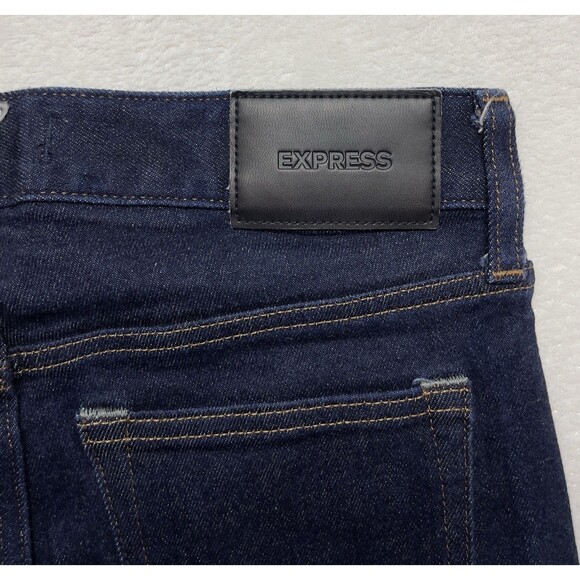 Express Selvedge Denim Men's W28 L30 Buttonfly Slim Fit Dark Blue Jeans - Picture 4 of 16